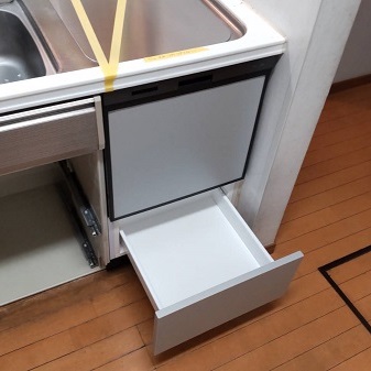トップオープン食洗機でお困りの方　ヤマハキッチン取替　オリジナル引出しキット施工法